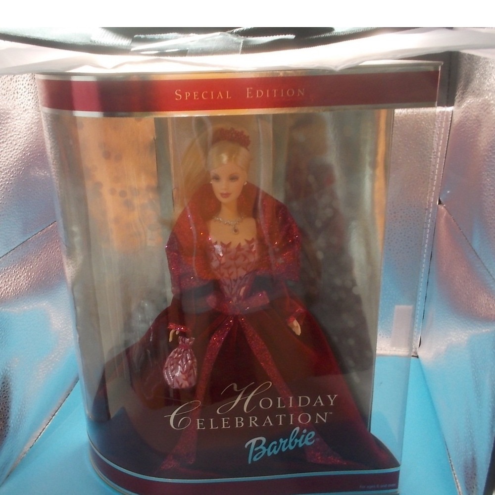 Barbie 2002 Holiday Celebration Special Edition Doll Burgundy Gown 56209 NIB